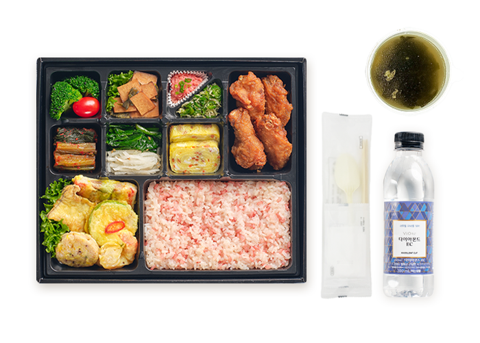 치킨 오색전 도시락