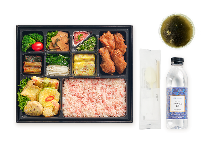 치킨 오색전 도시락