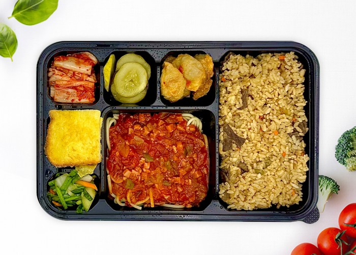 토마토 스파게티&소불고기 볶음밥도시락